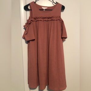 LC Lauren Conrad Flutter Off-The-Sleeve Blush Dress